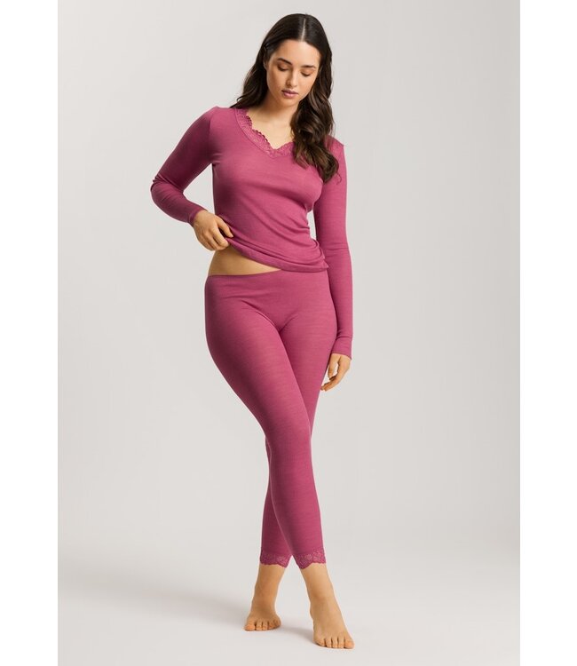 Hanro Woolen Lace Legging Rose Wine (070910)
