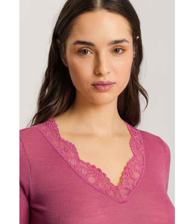 Hanro Woolen Lace Shirt Rose Wine (070913)
