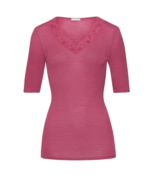 Hanro Woolen Lace Shirt Rose Wine (070913)