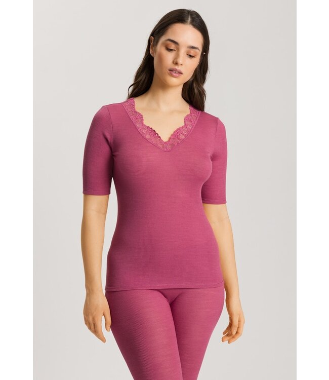 Hanro Woolen Lace Shirt Rose Wine (070913)