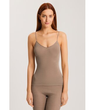 Hanro Woolen Silk Spaghetti Top Taupe