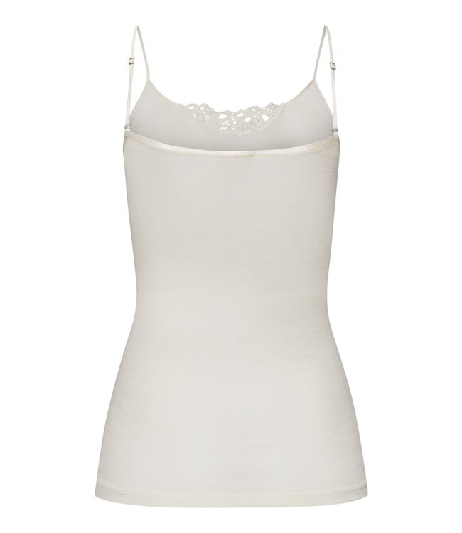 Hanro Woolen Silk Spaghetti Top Cygne (071521)
