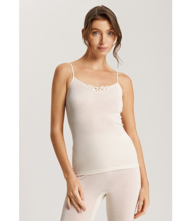 Hanro Woolen Silk Spaghetti Top Cygne (LAST ITEMS)