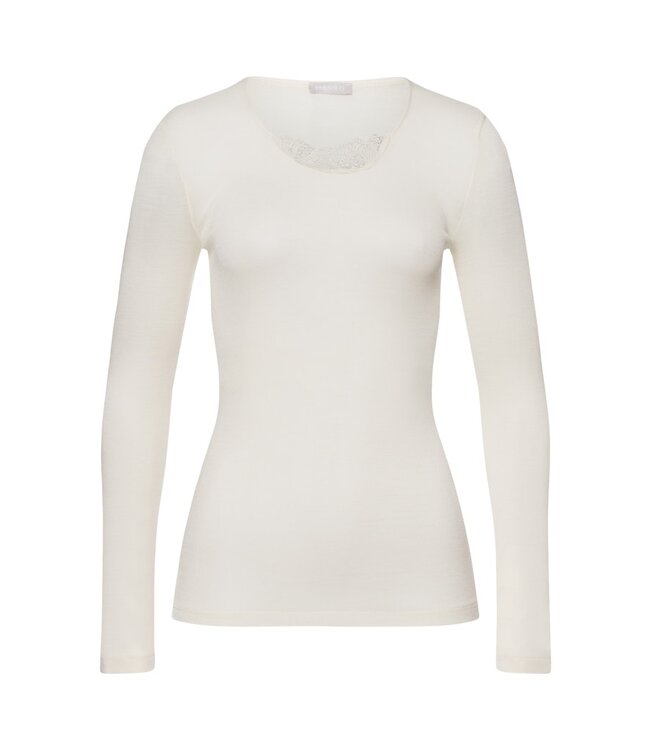 Hanro Woolen Silk Long Sleeve Shirt Cygne (071522)