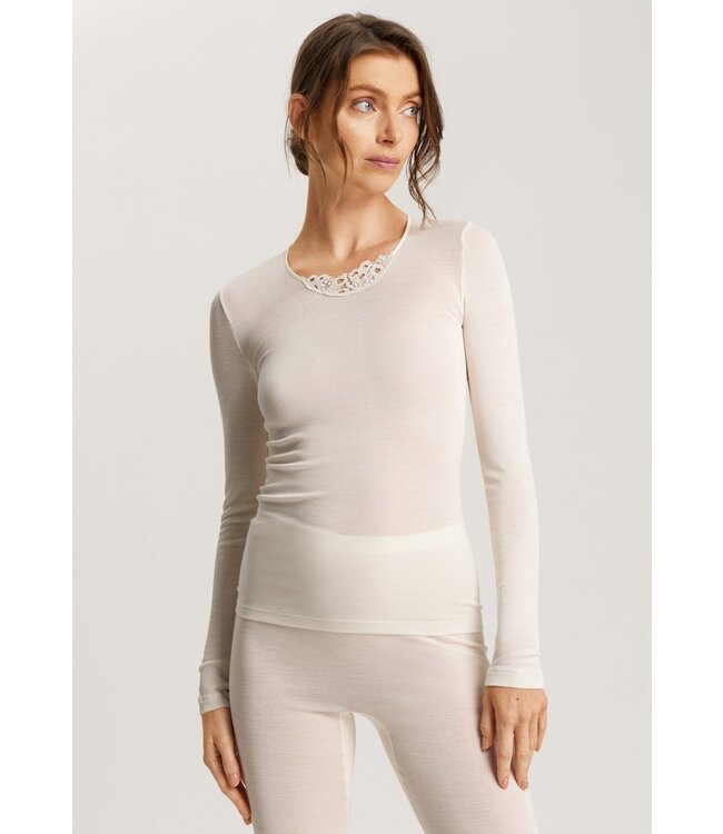 Hanro Woolen Silk Long Sleeve Shirt Cygne (LAST ITEMS)