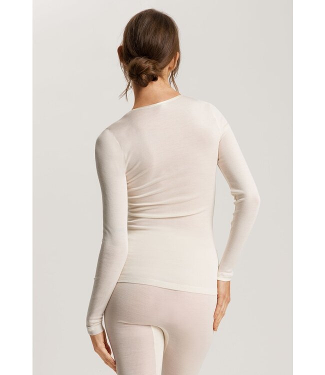 Hanro Woolen Silk Long Sleeve Shirt Cygne (071522)