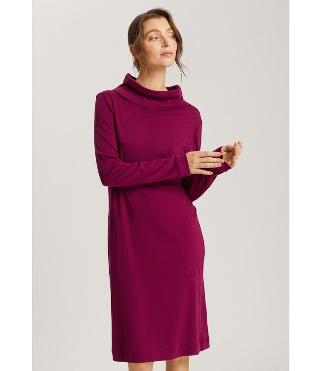 Hanro Agatha Long Sleeve Nightdress Deep Poppy (NEW TREND)