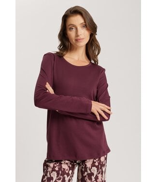 Hanro Loungy Nights Long Sleeve Shirt Deep Maroon (NEW TREND)