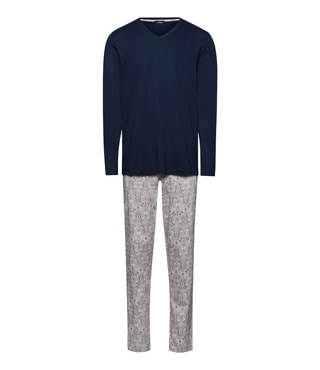 Hanro Night & Day Long Pajama Pin Patternwork Light (075462)