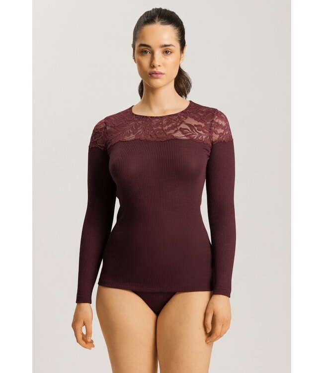 Hanro Maria Long Sleeve Deep Maroon (SALE)