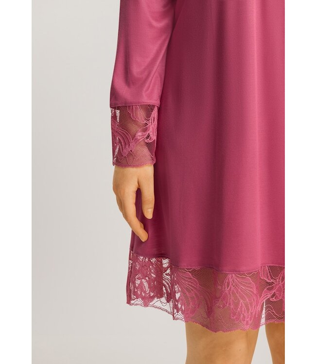 Hanro Eva Long Sleeve Nightdress Rose Wine (074885)