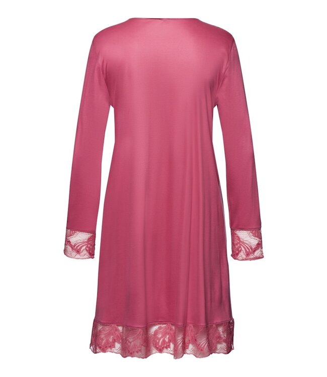 Hanro Eva Long Sleeve Nightdress Rose Wine (074885)