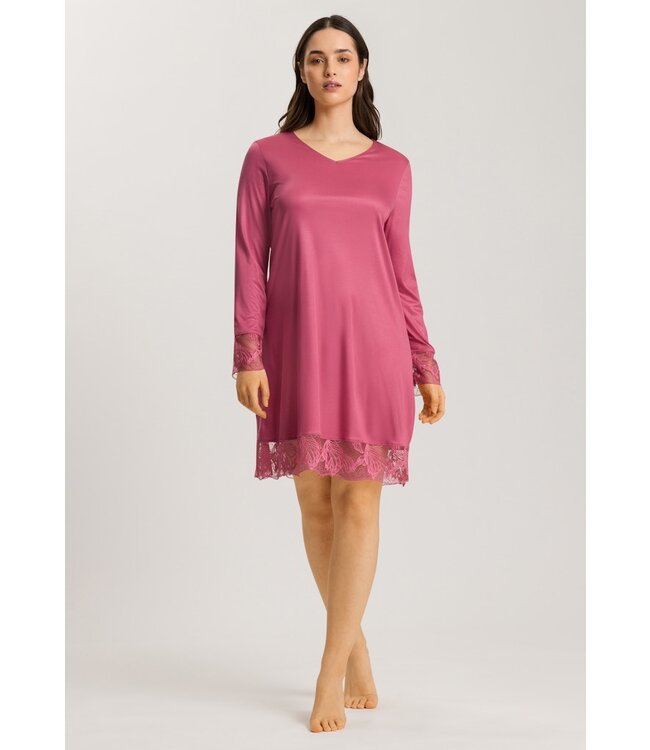 Hanro Eva Long Sleeve Nightdress Rose Wine (074885)