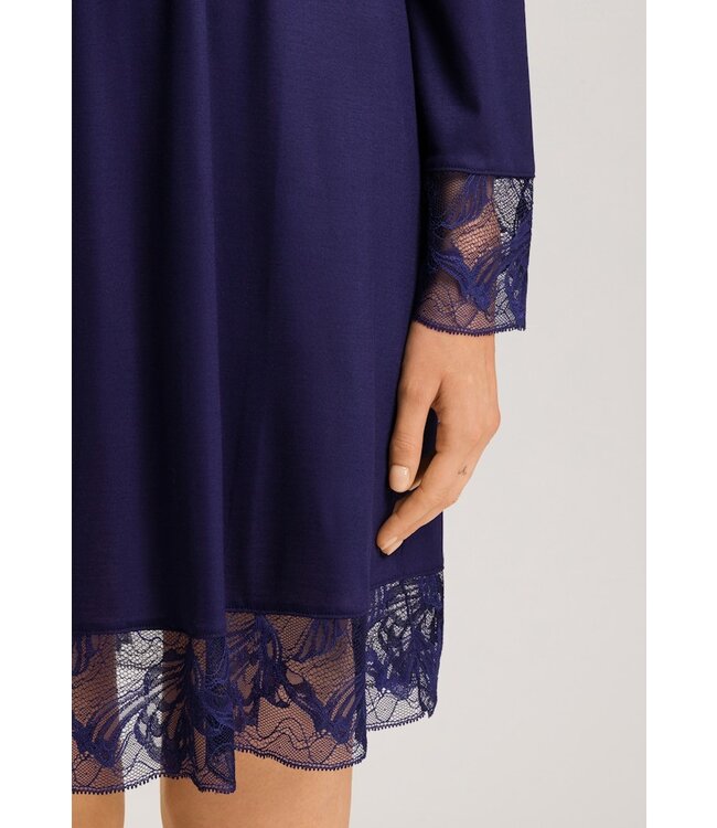 Hanro Eva Long Sleeve Nightdress Evening Blue (074885)