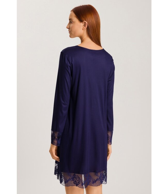 Hanro Eva Long Sleeve Nightdress Evening Blue (074885)