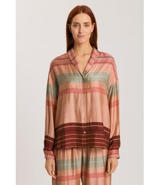 Hanro Hannah Long Sleeve Shirt Earth Tanned Stripe (NEW TREND)