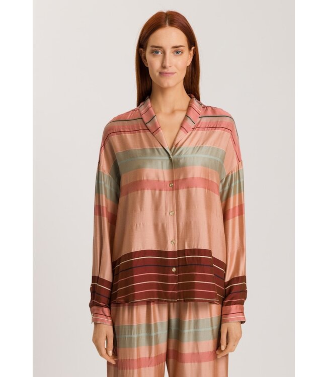 Hanro Hannah Long Sleeve Shirt Earth Tanned Stripe (NEW TREND)