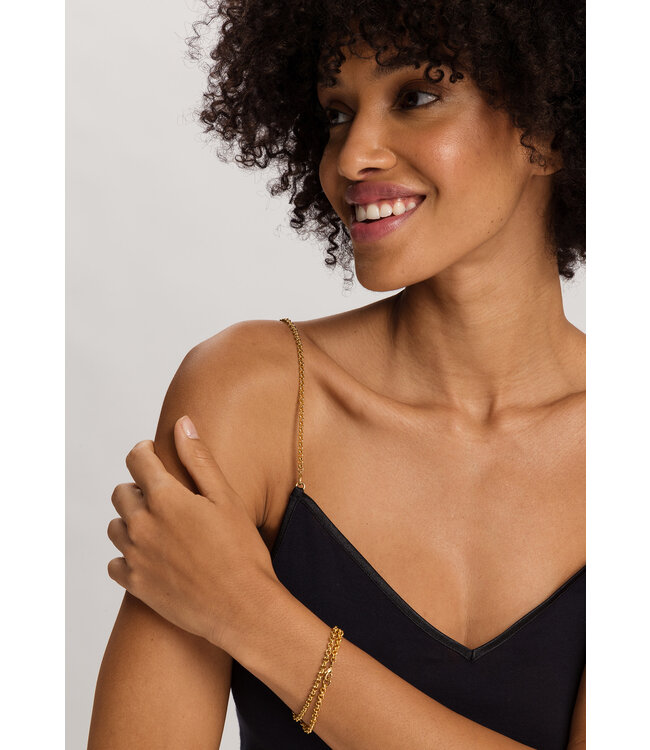 Hanro Cotton Seamless Spaghetti Top Black (071613)