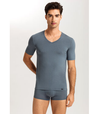 Hanro Natural Function Shirt V-Neck Black Clay