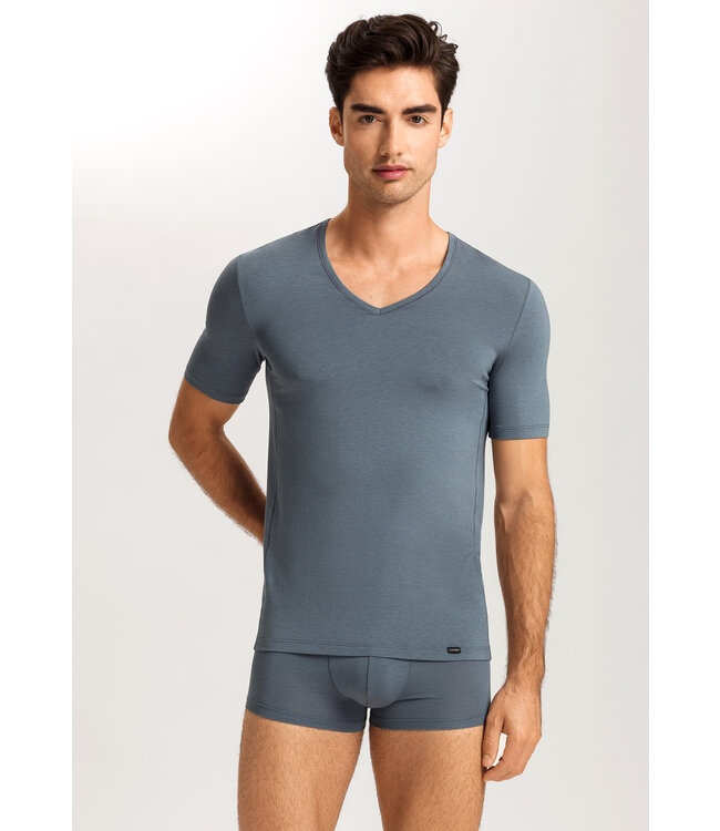 Hanro Natural Function Shirt V-Neck Black Clay