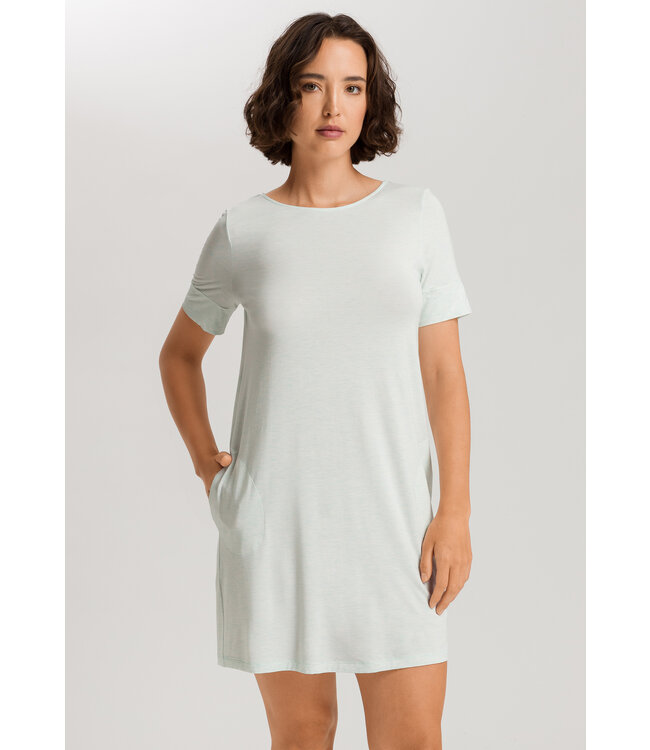 Hanro Natural Elegance Short Sleeve Nightdress Vapor Melange (074949)