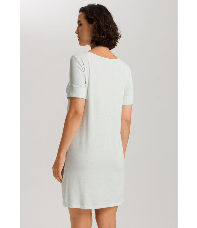 Hanro Natural Elegance Short Sleeve Nightdress Vapor Melange (074949)