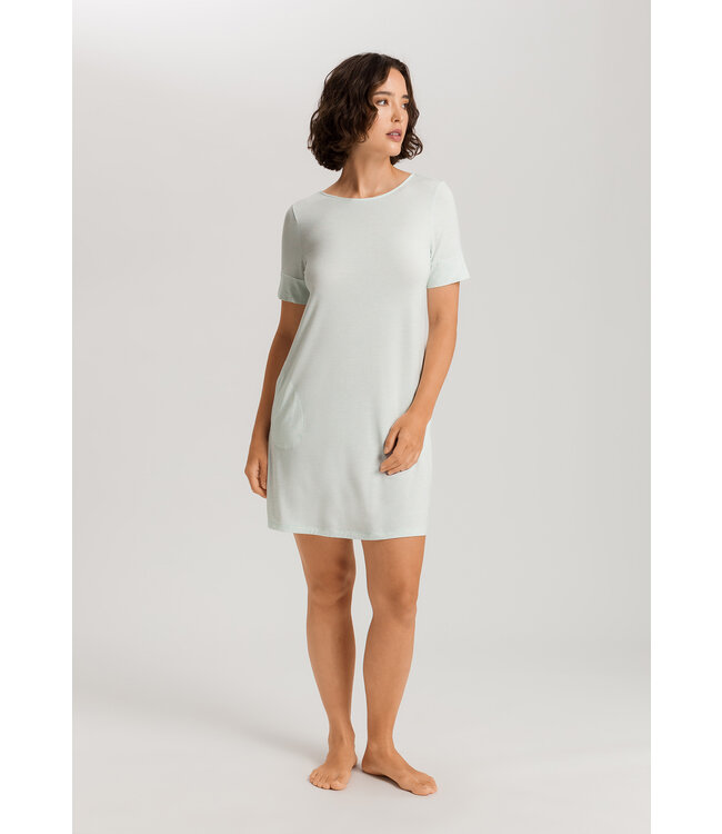 Hanro Natural Elegance Short Sleeve Nightdress Vapor Melange (074949)
