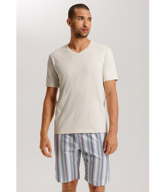 Hanro Living Shirt Short Sleeve V-Neck Warm Sand
