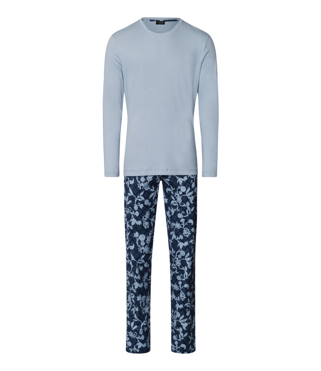 Hanro Night & Day Long Sleeve Pajama Night Blue Tiles (075111)