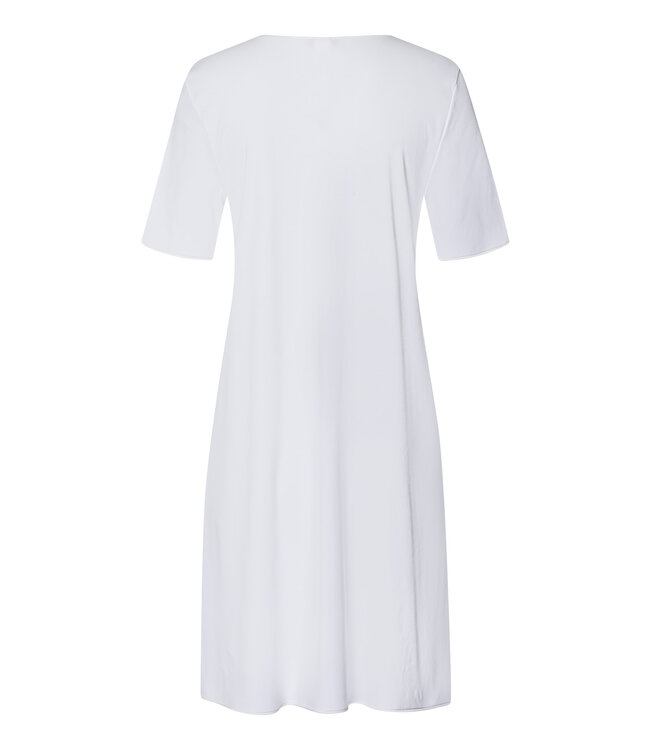 Hanro Cotton Silk Short Sleeve Nightdress White (074814)