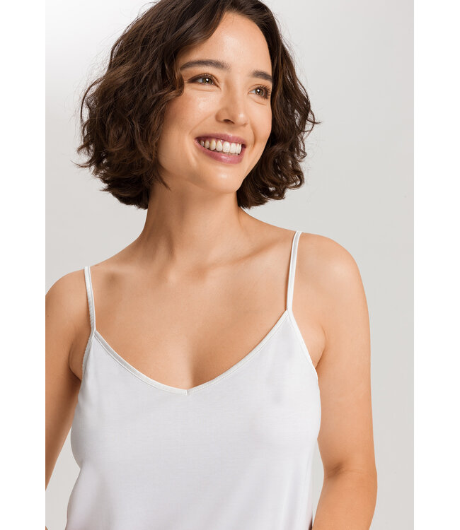 Hanro Cotton Silk Spaghetti Dress White (074813)