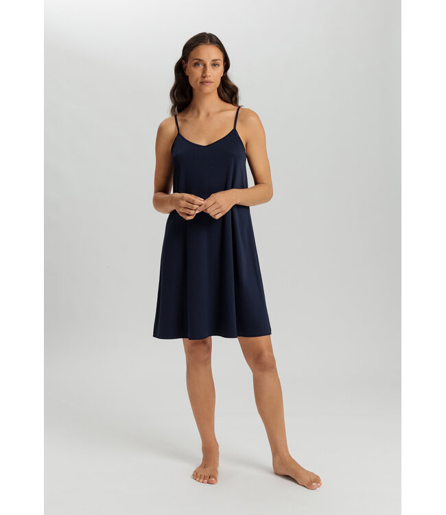 Hanro Cotton Silk Spaghetti Dress Deep Navy (074813)