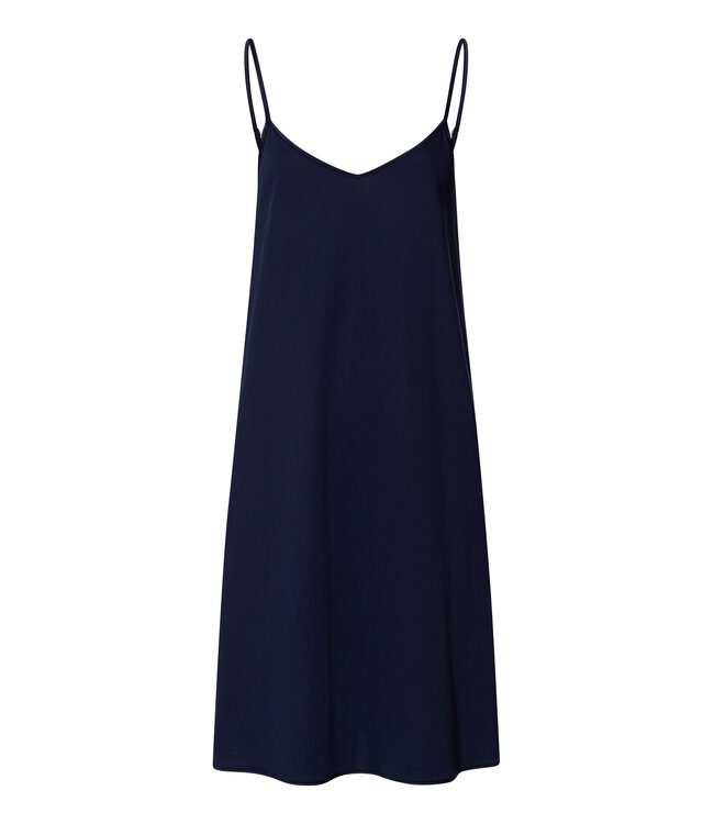 Hanro Cotton Silk Spaghetti Dress Deep Navy (074813)