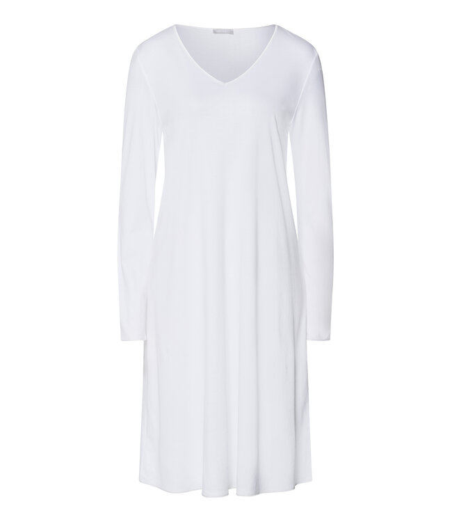 Hanro Cotton Silk Long Sleeve Nightdress White (074815)