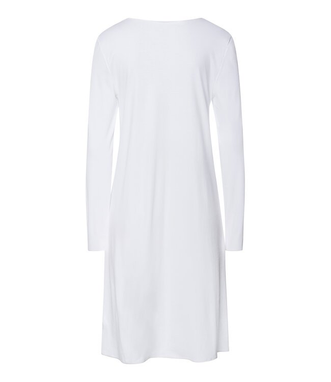 Hanro Cotton Silk Long Sleeve Nightdress White (074815)