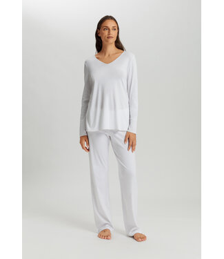 Hanro Cotton Silk Long Sleeve Pajama White (NEW BASIC)