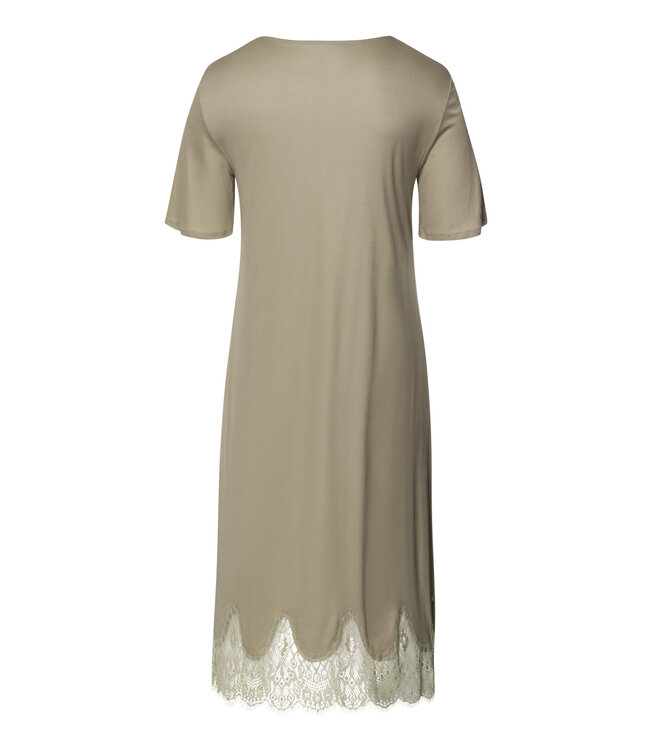 Hanro Melia Short Sleeve Nightdress Silver Sage (074802)