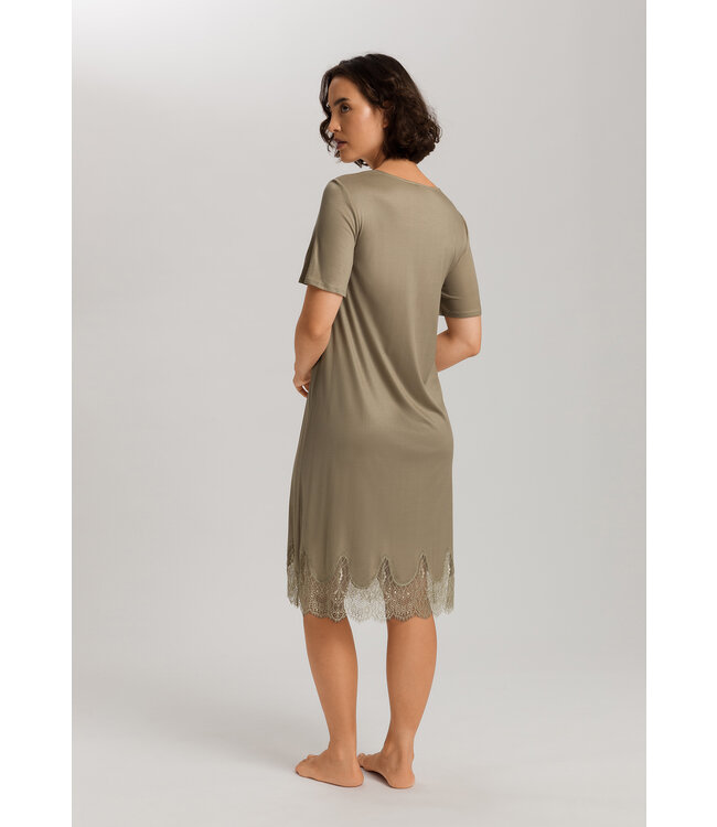 Hanro Melia Short Sleeve Nightdress Silver Sage (074802)