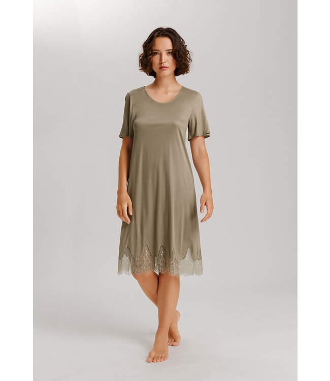 Hanro Melia Short Sleeve Nightdress Silver Sage (074802)