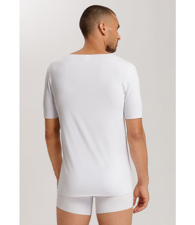 Hanro Clean Cut Short Sleeve Shirt V-Neck White (073251)