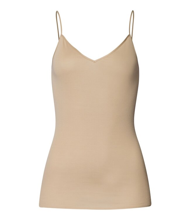 Hanro Cotton Seamless Spaghetti Top Iced Cappuccino (071601)
