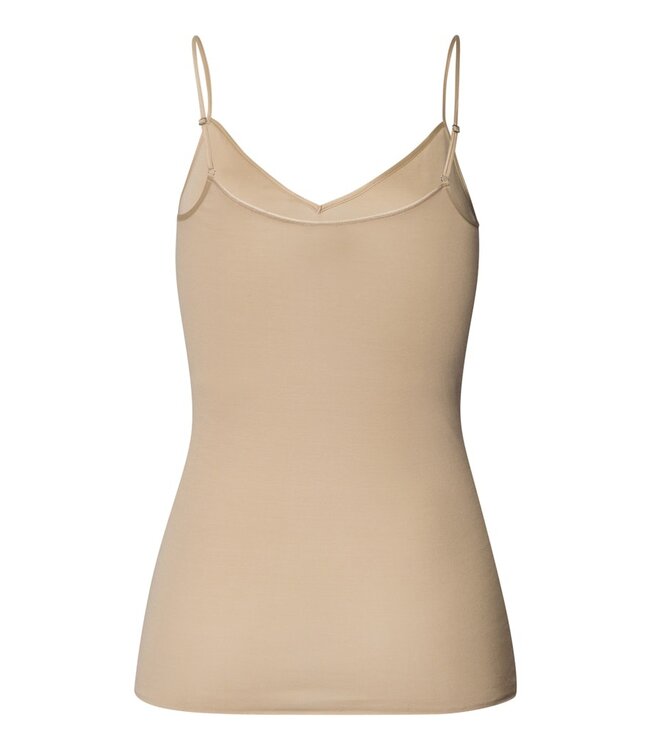 Hanro Cotton Seamless Spaghetti Top Iced Cappuccino (071601)