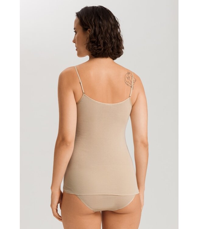 Hanro Cotton Seamless Spaghetti Top Iced Cappuccino (071601)