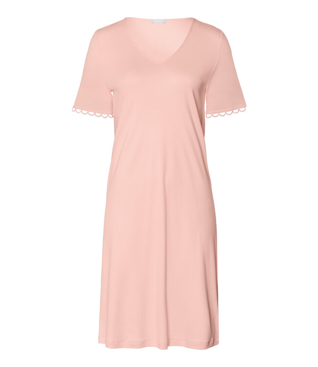 Hanro Anouk Short Sleeve Nightdress Pink Blaze (074808)