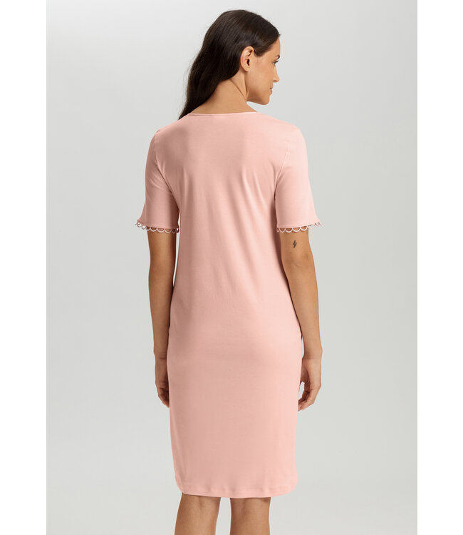 Hanro Anouk Short Sleeve Nightdress Pink Blaze (074808)