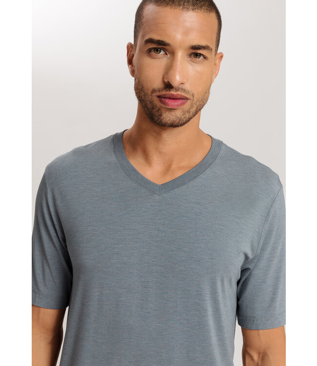 Hanro Casuals Shirt V-Neck Ocean Melange (075035)