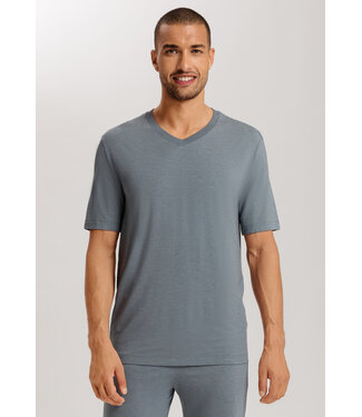 Hanro Casuals Shirt V-Neck Ocean Melange