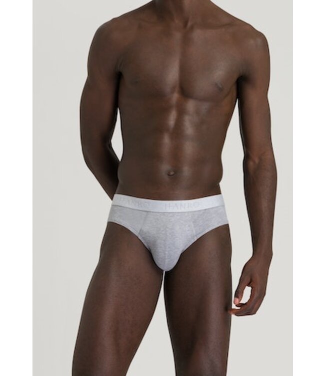 Hanro Cotton Essentials Briefs 2-Pack Light Melange | Deep Navy (073075)