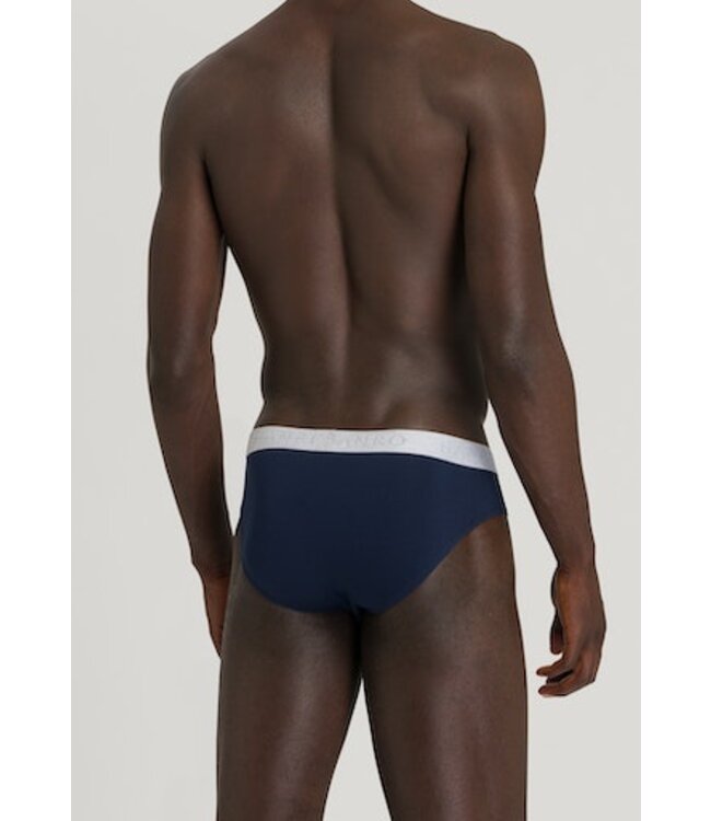 Hanro Cotton Essentials Briefs 2-Pack Light Melange | Deep Navy (073075)