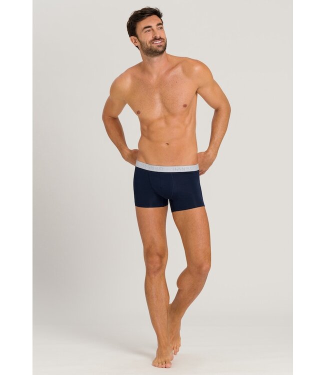 Hanro Cotton Essentials Pants 2-Pack Light Melange | Deep Navy (073078)